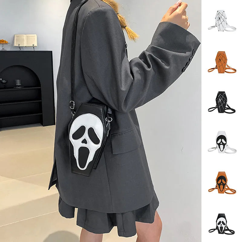 Halloween Coffin-shape Shoulder Bag Ghost Spider - Bellarte Enchanté Halloween Coffin-shape Shoulder Bag Ghost Spider